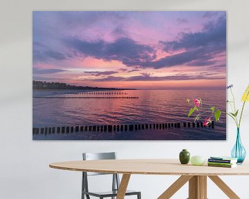 Avondsfeer op het strand van Zingst van Christian Müringer