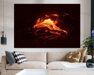 Gloeiende lava op Hawaï van Ralf Lehmann