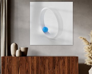 Witte ring met blauwe bal van Jörg Hausmann