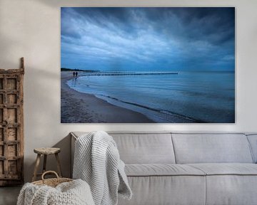 L'heure bleue sur la plage de Zingst sur Christian Müringer