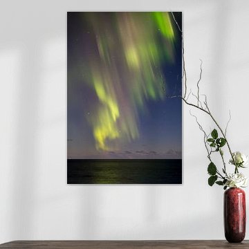 Northern lights above sea