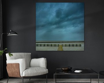 Storm boven het Markermeer van Jenco van Zalk