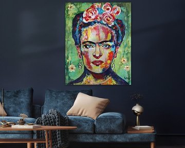 FRIDA "Pink Flowers" by Kathleen Artist Fine Art