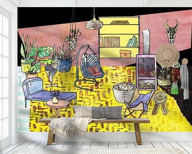 Voorbeeld van het werk in een kamer
