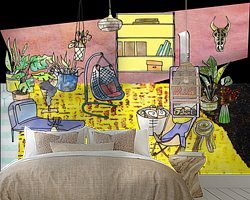 Voorbeeld van het werk in een kamer