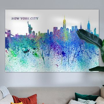 New York City Skyline Silhouette Impressionistisch