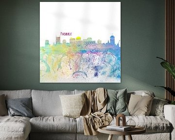 Nashville Tennessee Skyline Silhouette Impressionistisch