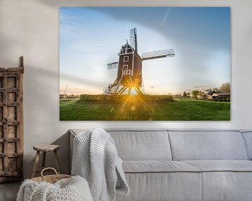 Molen De Hoed bij zonsondergang van Marijn Goud