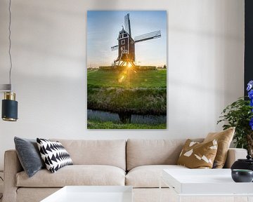 Molen De Hoed bij zonsondergang