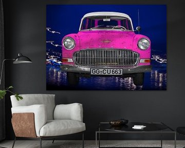 Opel Olympia Rekord Caravan in roze Pop Art
