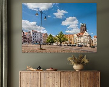 Historische marktplaats in de oude stad Wismar van Christian Müringer