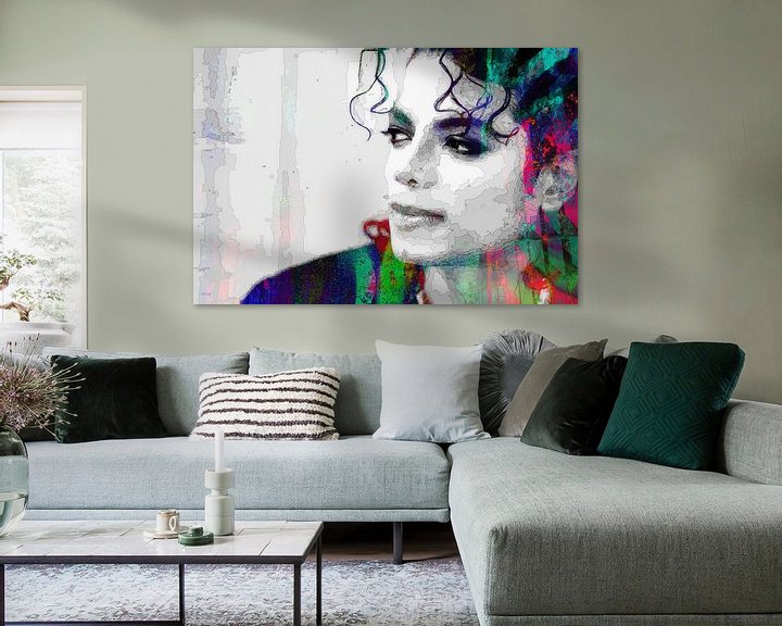Beispiel: Michael Jackson Abstraktes Porträt von Art By Dominic