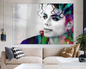 Michael Jackson Abstract Portret van Art By Dominic