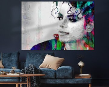 Michael Jackson Abstract Portret van Art By Dominic