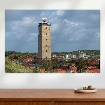 Der historische Leuchtturm Brandaris auf der Watteninsel Terschelling im Norden der Niederlande. Er 