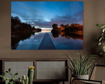 Blaue Stunde Steigertje Vinkeveen von Peter Haastrecht, van