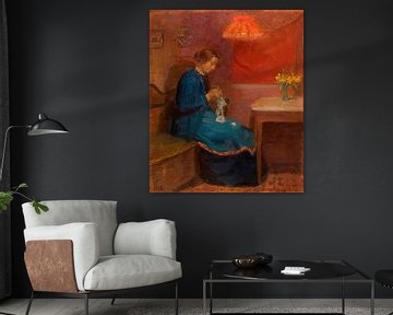 Frau mit ihrer Handarbeit, Anna Ancher