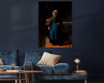 Oude vrouw in een keuken, Anna Ancher
