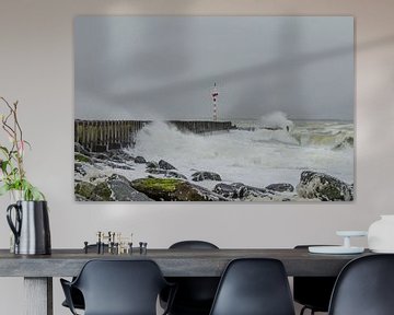 Storm aan zee van Ans Bastiaanssen