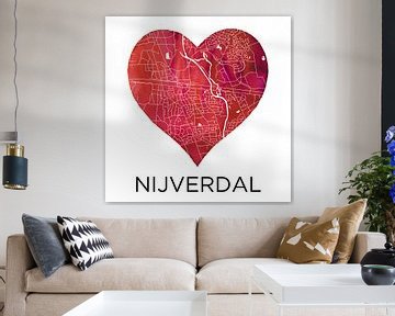 Liefde voor Nijverdal | Stadskaart in een hart van Wereldkaarten.Shop