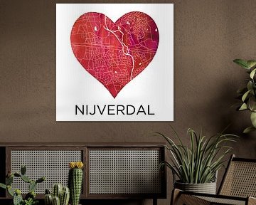 Love for Nijverdal | City map in a heart by WereldkaartenShop