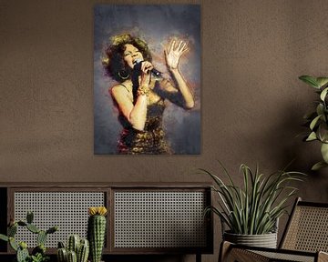 Whitney Houston olieverf portret