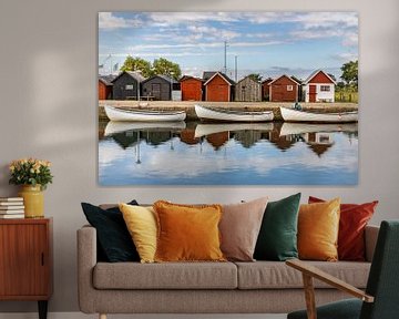 Fischerboote im schwedischen Hafen von Yanuschka Fotografie | Noordwijk