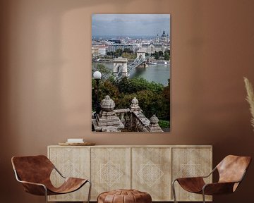 Boedapest, zicht op de beroemde kettingbrug van Eric van Nieuwland