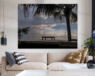 View of the Bali Sea with palm tree in Lovina Beach | Travel Photography by Daan Duvillier | Dsquared Photography