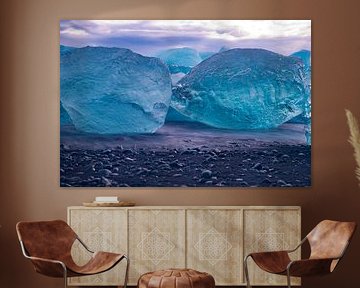 Diamant Beach bijJökulsárlón , IJsland. Landschap van Gert Hilbink