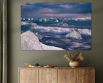 Diamant Beach bijJökulsárlón , IJsland. Landschap van Gert Hilbink