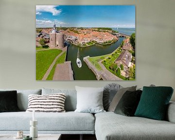 De Oude Haven met stadspoort de Drommedaris, Enkhuizen, , Noord-Holland, Nederland by Rene van der Meer