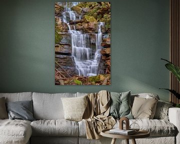 Waterval in de Margarethenschlucht van Uwe Ulrich Grün