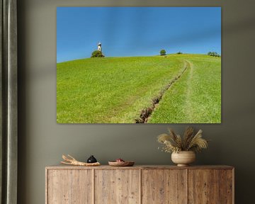 Lonely church on top of aplen meadow, Chiesa di San Valentino, Seis am Schlern - Castelrotto - Kaste by Rene van der Meer