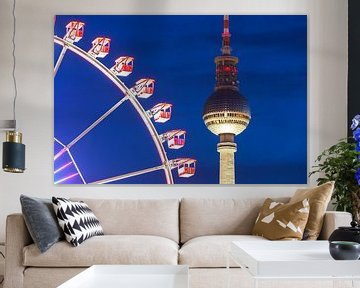 Fernsehturm Berlin mit Riesenrad von Frank Herrmann