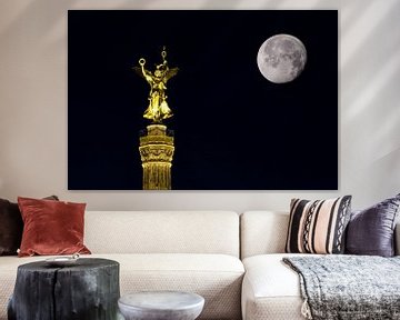 Victory column with moon