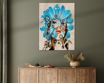 Blue flower woman van Gabi Hampe