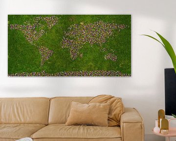 World map crocuses by Frans Blok - photos, art and other wall decoration