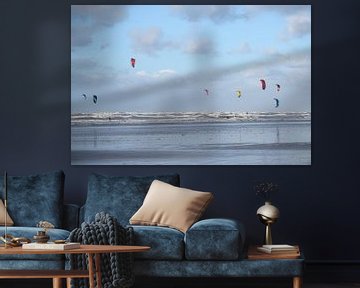 Kitesurfers in good wind by Barbara Brolsma