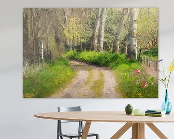 Forest trail on estate Matthemburgh in Bergen op Zoom (art) by Art by Jeronimo