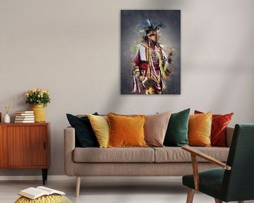 Olieverf portret van een indiaan van Bert Hooijer