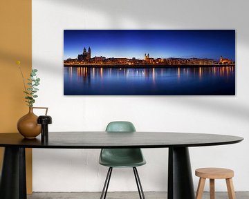 Magdeburg Panorama zur blauen Stunde von Frank Herrmann