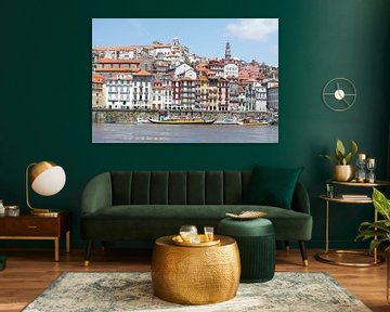  Ribeira oude stadswijk aan de Douro rivier, Porto, Porto district, Portugal, Europa van Torsten Krüger