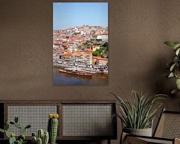 Gezicht op de oude stad van Ribeira, Porto, district Porto, Portugal, Europa