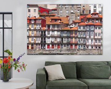 Blick auf  Altstadtviertel  Ribeira , Porto, Distrikt Porto, Portugal, Europa