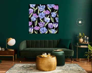 Tulpen-Aquarellfarbe von Geertje Burgers