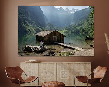 Une maison en bois dans un paysage magnifique