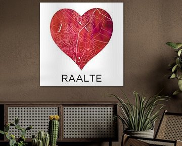 L'amour de Raalte | Plan de la ville dans un cœur