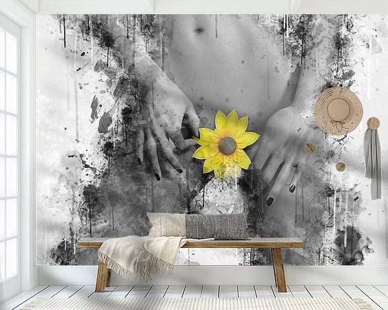 Voorbeeld van het werk in een kamer