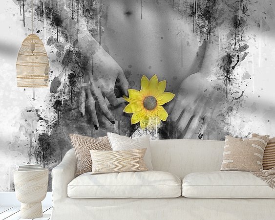 Voorbeeld van het werk in een kamer